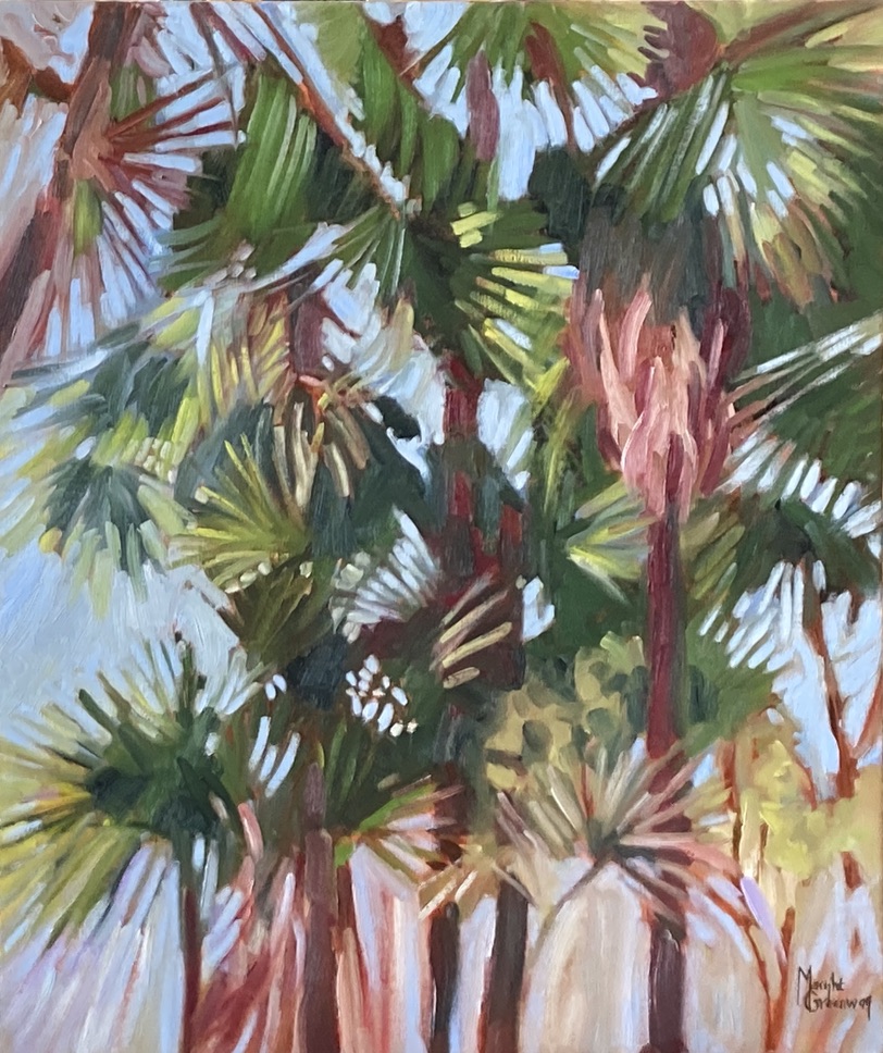 Palm grove at the Pleasance<>60x50 $895 oil